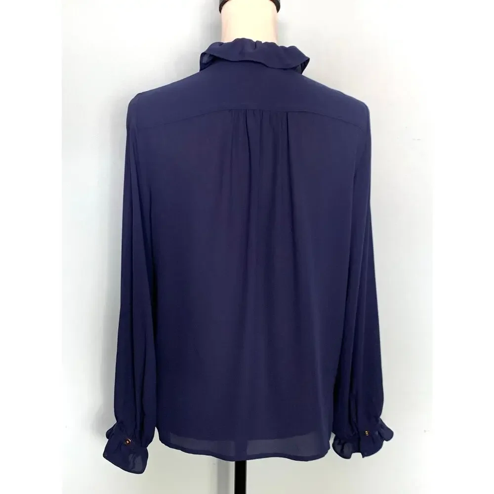 J. Crew Drapey cottage top in Blue Size 4